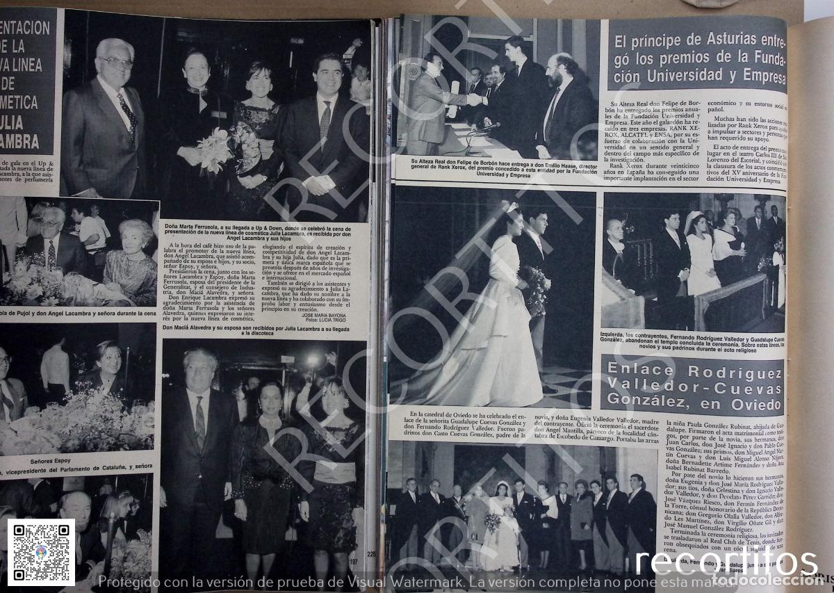 Collezionismo di Riviste e Giornali: JULIA LACAMBRA MAQUILLAJE RODRIGUEA VALLEDOR CUEVAS GONZALEZ EN OVIEDO PRINCIPE FELIPE