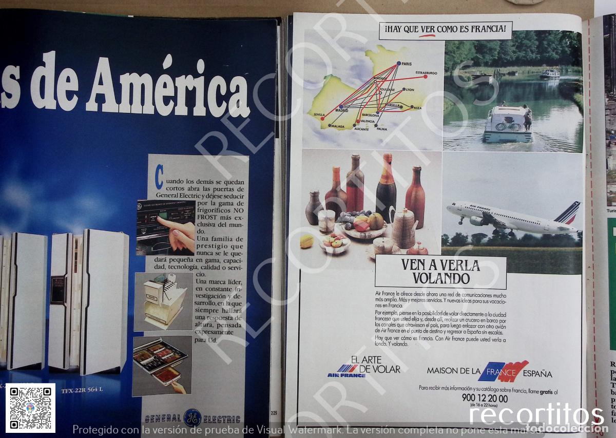 Colecionismo de Revistas e Jornais: AIR FRANCE MAISON DE LA FRANCE ANUNCIO PUBLICIDAD