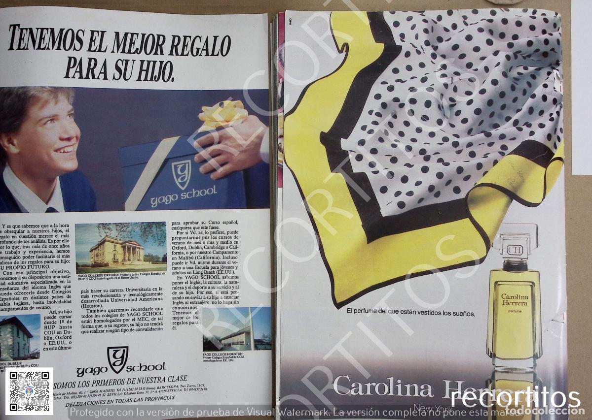Coleccionismo de Revistas y Peri&oacute;dicos: YAGO SCHOOL CAROLINA HERRERA