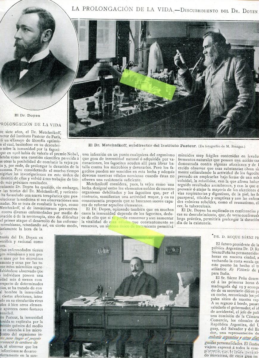 Coleccionismo de Revistas y Peri&oacute;dicos: REVISTA A&Ntilde;O 1910 LA PROLONGACION DE LA VIDA INMORTALIDAD DOYEN METCHNIKOFF DIRIGIBLE CLEMENT BAYARD