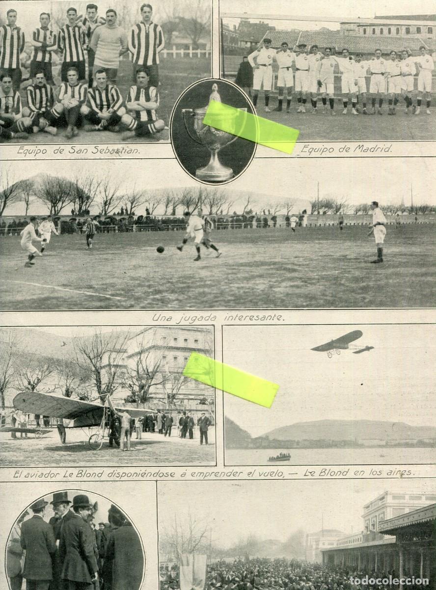 Coleccionismo de Revistas y Peri&oacute;dicos: REVISTA A&Ntilde;O 1910 FUTBOL EN SAN SEBASTIAN CONTRA EL MADRID VUELO DE LE BLOND MINISTRO CALBETON