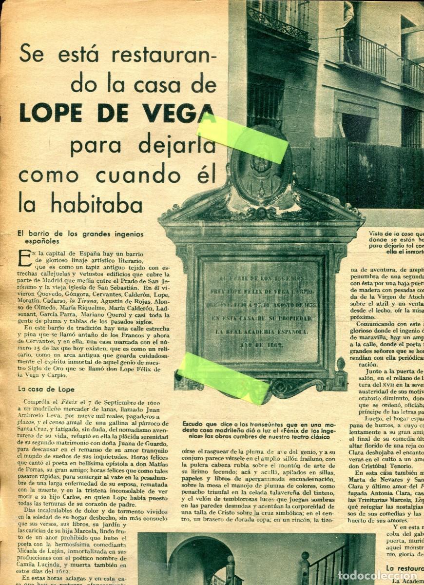 Coleccionismo de Revistas y Peri&oacute;dicos: REVISTA A&Ntilde;O 1935 CASAS MUSEO LOPE DE VEGA ACCIDENTE DE TREN ENTRE TERRASSA TARRASA VILADECAVALLS
