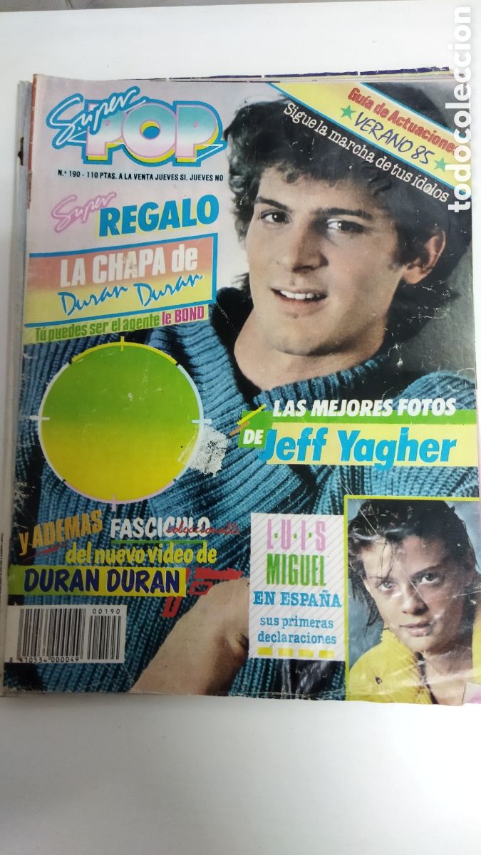 Collectionnisme de Revues et Journaux: SUPER POP 190 DE 1985 JEFF YAGHER DE V+SPANDAU BALLET+DURAN DURAN+LUIS MIGUEL+LORENZO LAMAS+LIMAHL