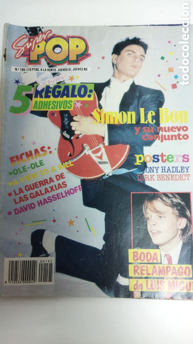Coleccionismo de Revistas y Peri&oacute;dicos: super pop n&ordm; 195, poster spandau ballet y dirk benedict, arcadia,luis miguel,tina turner,alaska