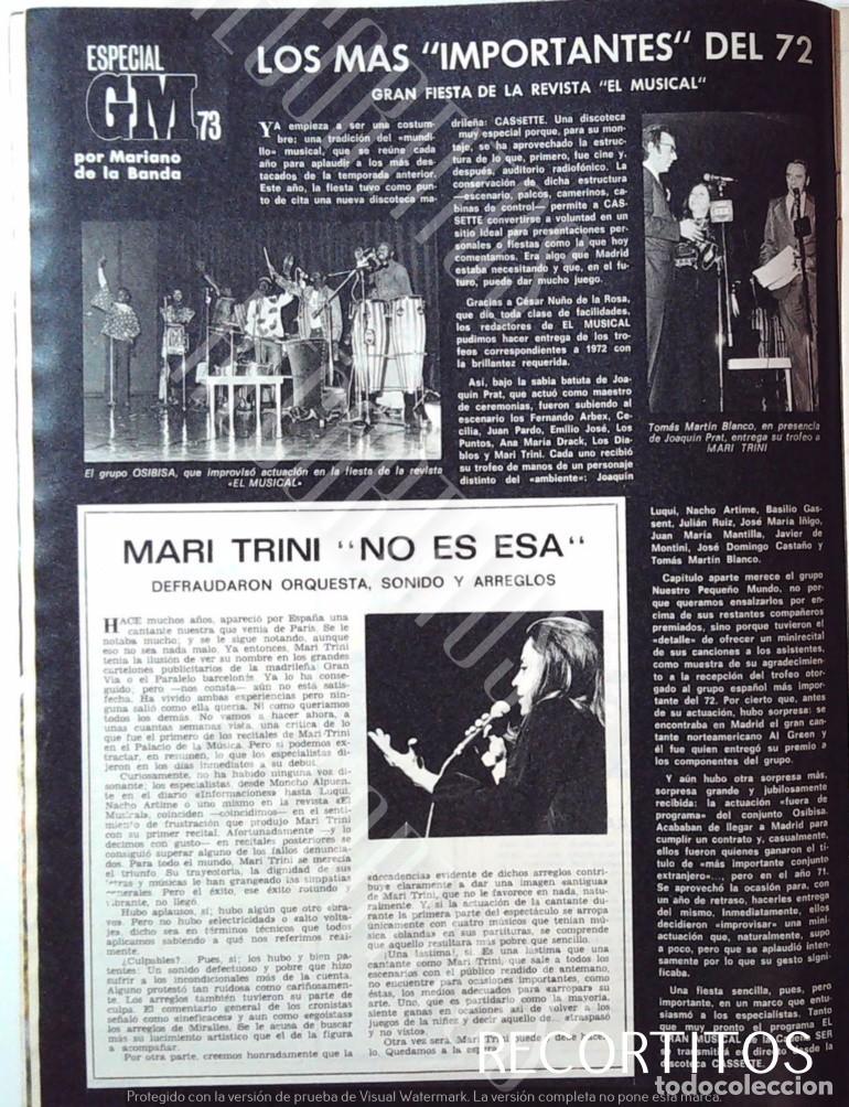 Coleccionismo de Revistas y Peri&oacute;dicos: MARI TRINI OSIBISA JOAQUIN PRAT TOMAS MARTIN BLANCO