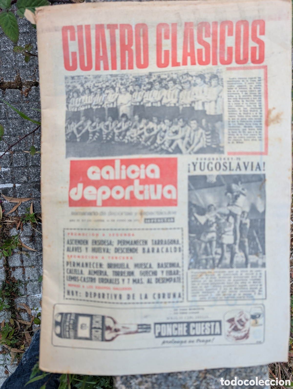 Colecionismo de Revistas e Jornais: Revista GALICIA DEPORTIVA 1975 - Especial CELTA DE VIGO: LOS CINCO MALDITOS - Eurobasket Yugoslavia