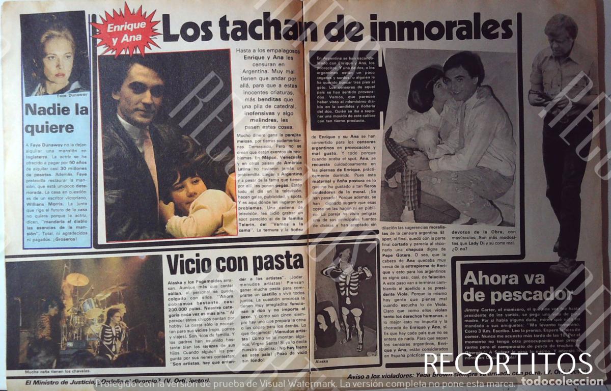 Coleccionismo de Revistas y Peri&oacute;dicos: ALASKA Y LOS PEGAMOIDES 1981 ENRIQUE Y ANA FAYE DUNAWAY