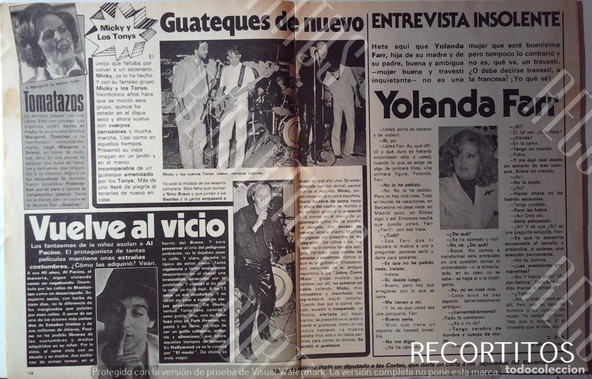 Coleccionismo de Revistas y Peri&oacute;dicos: MICKY Y LOS TONYS NUEVOS YOLANDA FARR AL PACINO