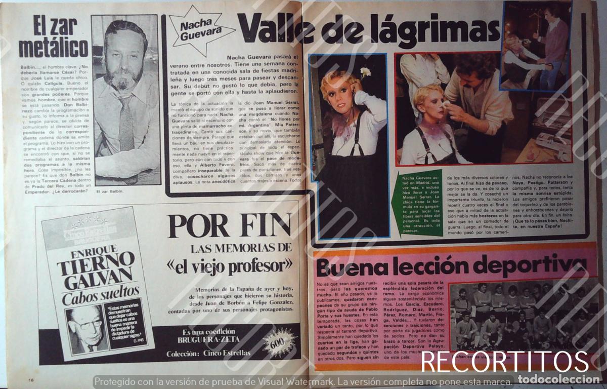 Coleccionismo de Revistas y Peri&oacute;dicos: NACHA GUEVARA JOSE LUIS BALBIN