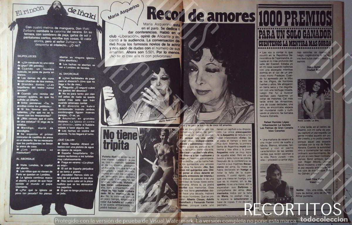 Coleccionismo de Revistas y Peri&oacute;dicos: VICTORIA ABRIL ROCIO JURADO MARUJA MARIA ASQUERINO PABLO ABRAIRA