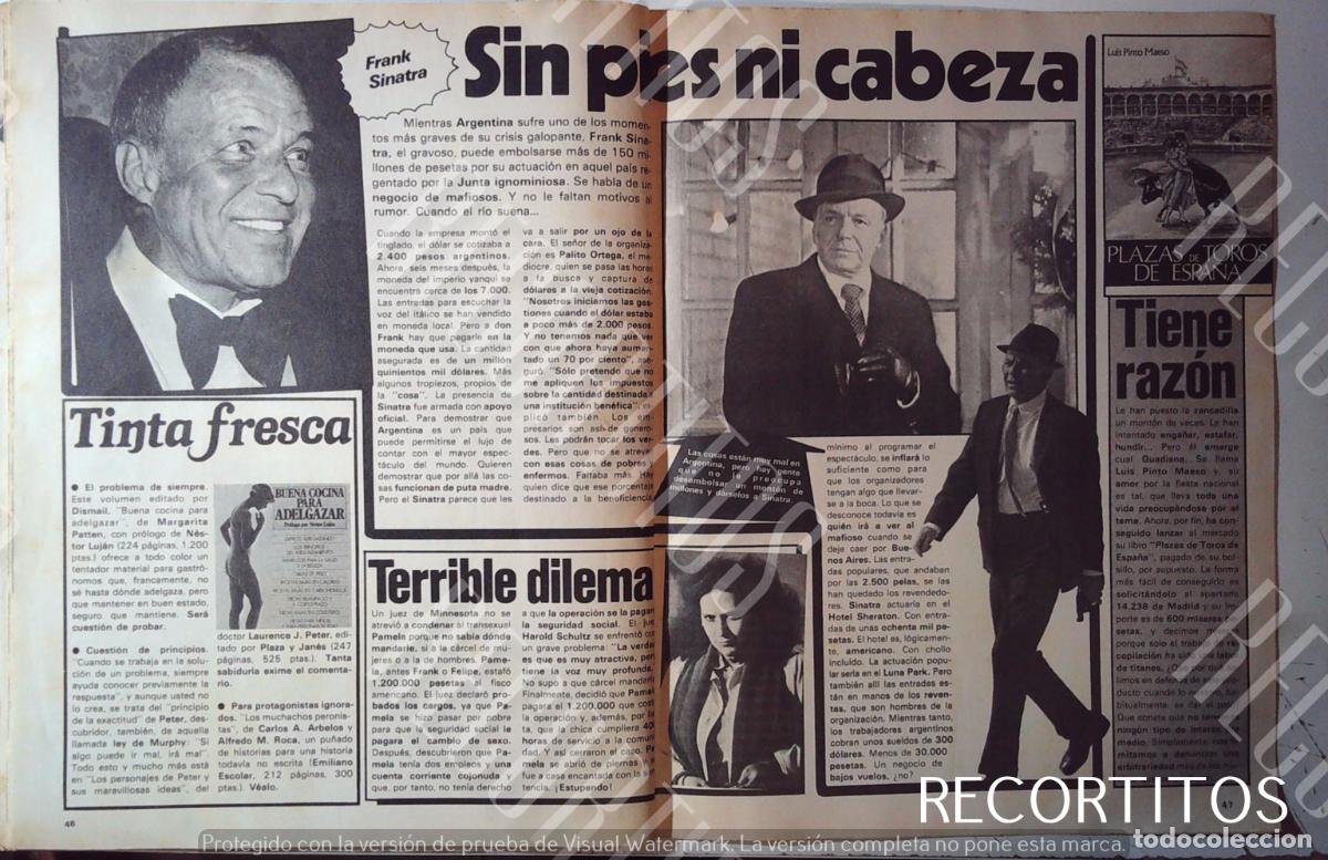 Coleccionismo de Revistas y Peri&oacute;dicos: FRANK SINATRA TRANSEXUAL MINESOTA PAMELA O FELIPE