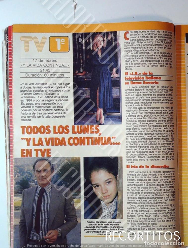 Coleccionismo de Revistas y Peri&oacute;dicos: Y LA VIDA CONTINUA CRISTINA MARSILLACH PHILIPPE LEROY VIRNA LISI