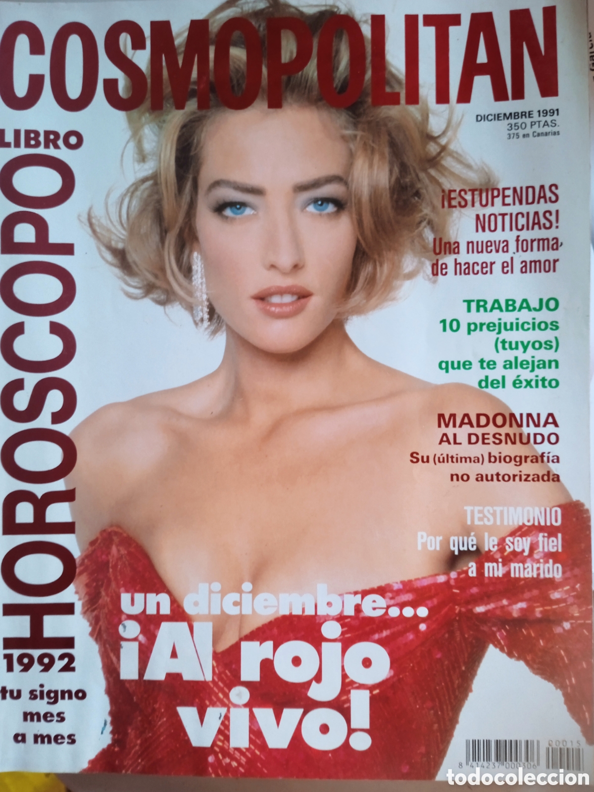 Colecionismo de Revistas e Jornais: Revista Cosmopolitan diciembre 1992 portada Tatiana Patitz Madonna