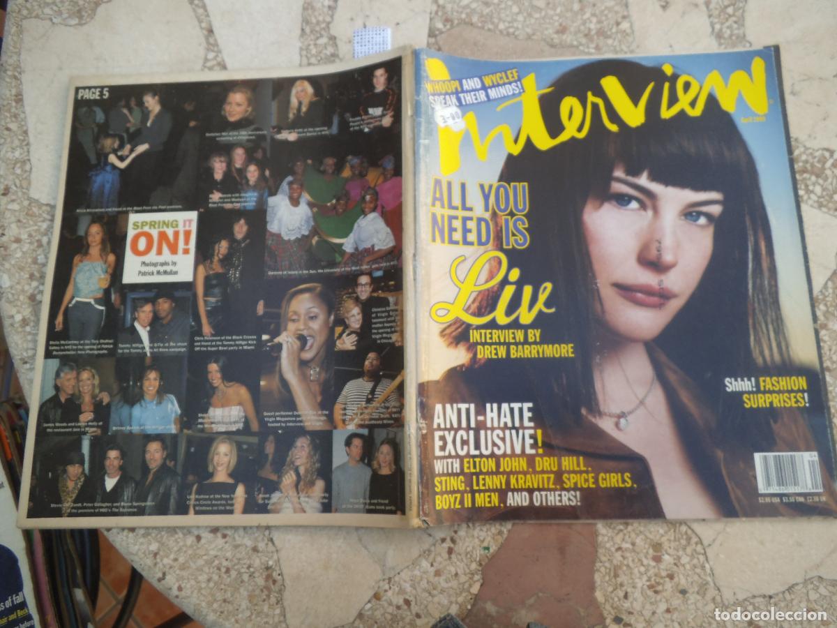 Coleccionismo de Revistas y Peri&oacute;dicos: interview, en ingles, april 1999, drew barrymore, anna griel, liv tyler, anti-hate exclusive