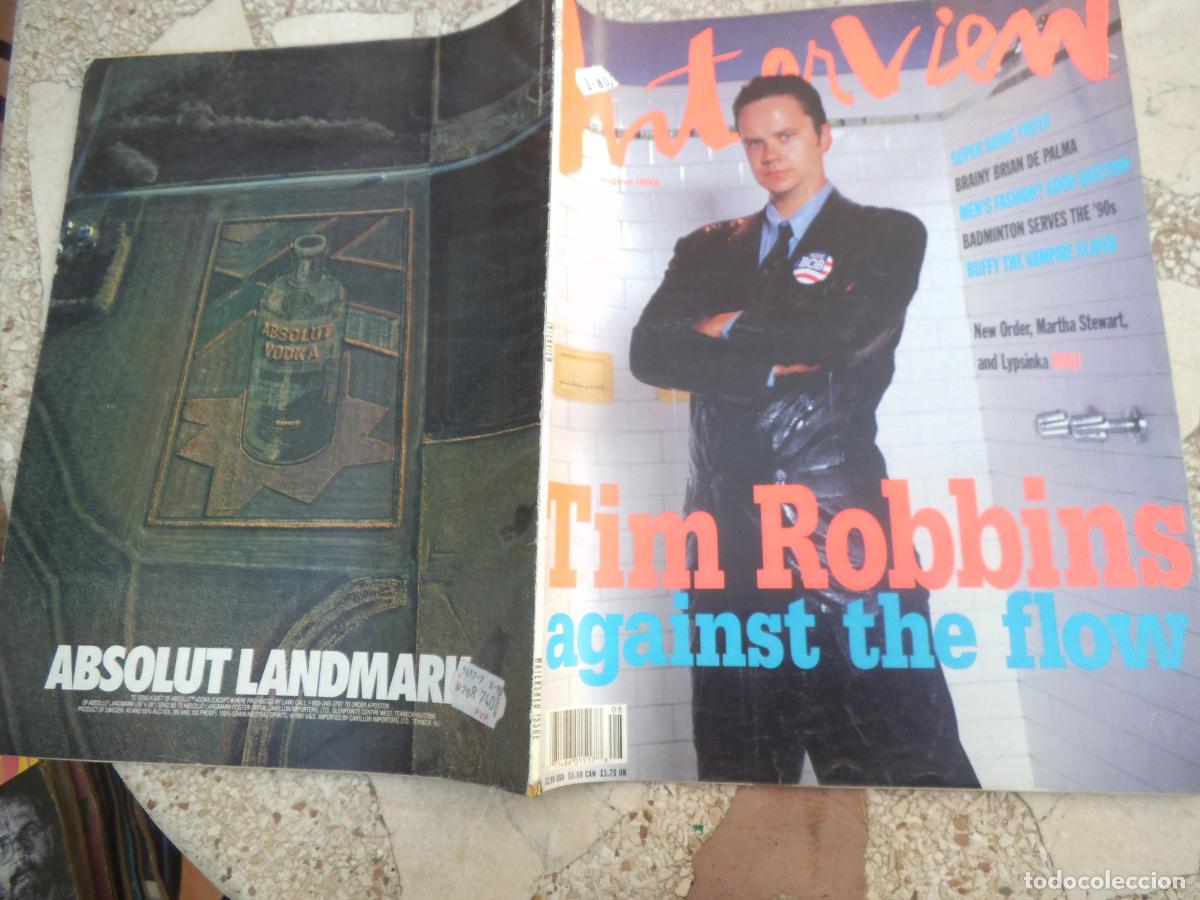 Colecionismo de Revistas e Jornais: interview, en ingles, august 1992, tim robbins, super sonic, new order, martha stewart,