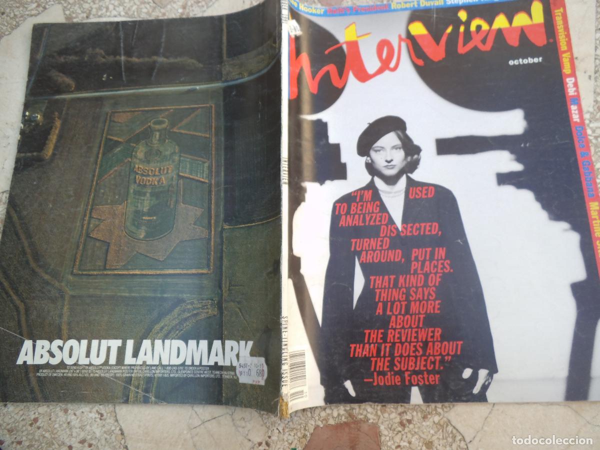 Coleccionismo de Revistas y Peri&oacute;dicos: interview, en ingles, october 1991, jodie foster, john lee hooker, stephen king, transvision vamp