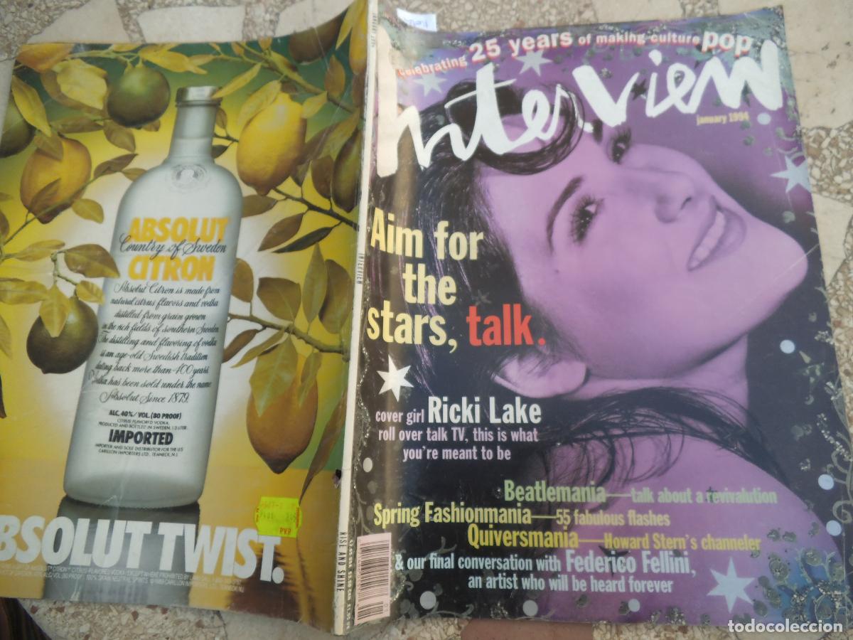 Sammeln von Zeitschriften und Zeitungen: interview, en ingles, january 1994,culture pop, ricki lake, beatlemania federico fellini