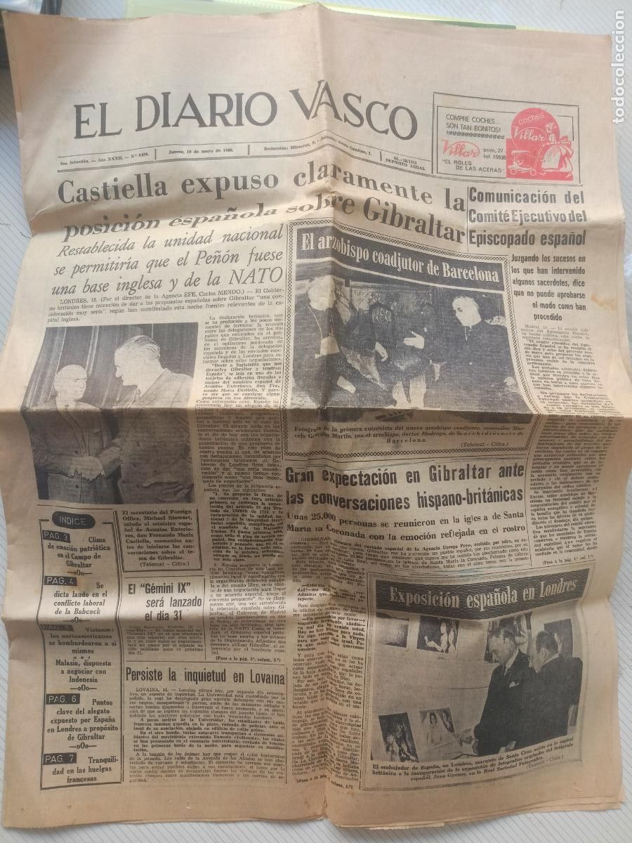 Sammeln von Zeitschriften und Zeitungen: El Diario Vasco de 19 de Mayo de 1966