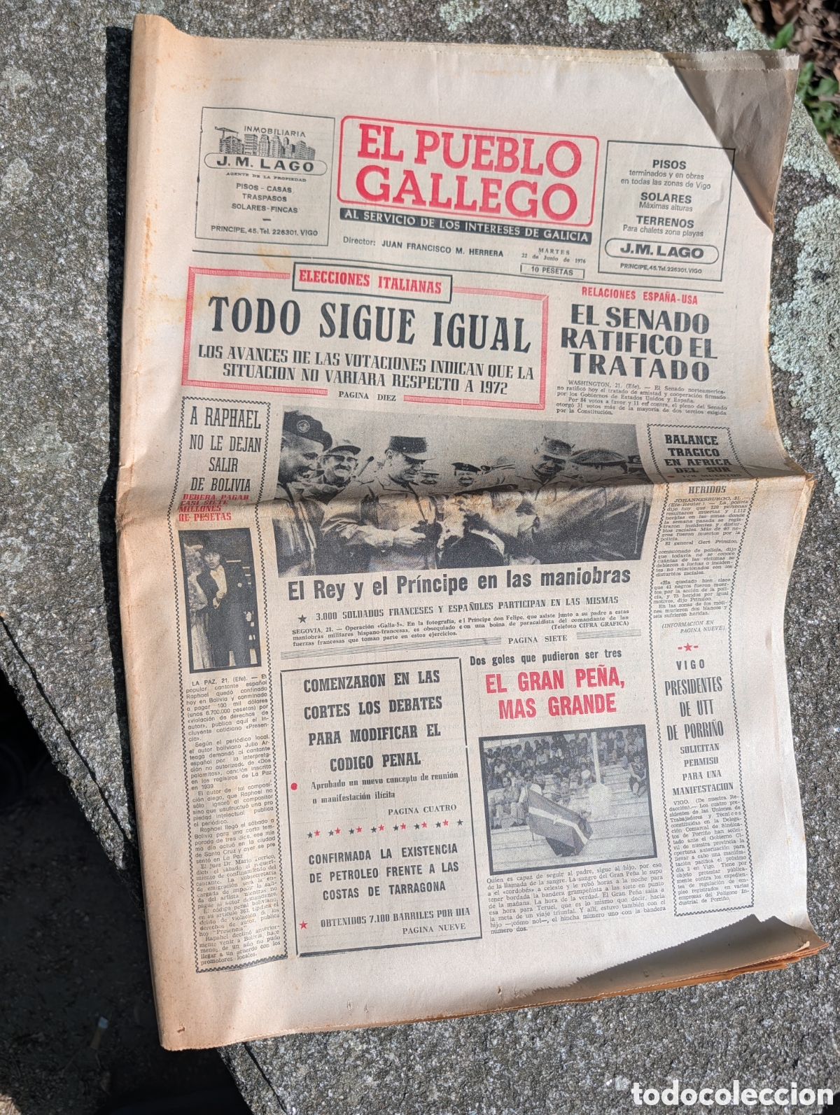 Collectionnisme de Revues et Journaux: Diario EL PUEBLO GALLEGO - Lote/Varios 1974-1975 - Especial RC Celta, Tragedia Monte Oiz y Publicida