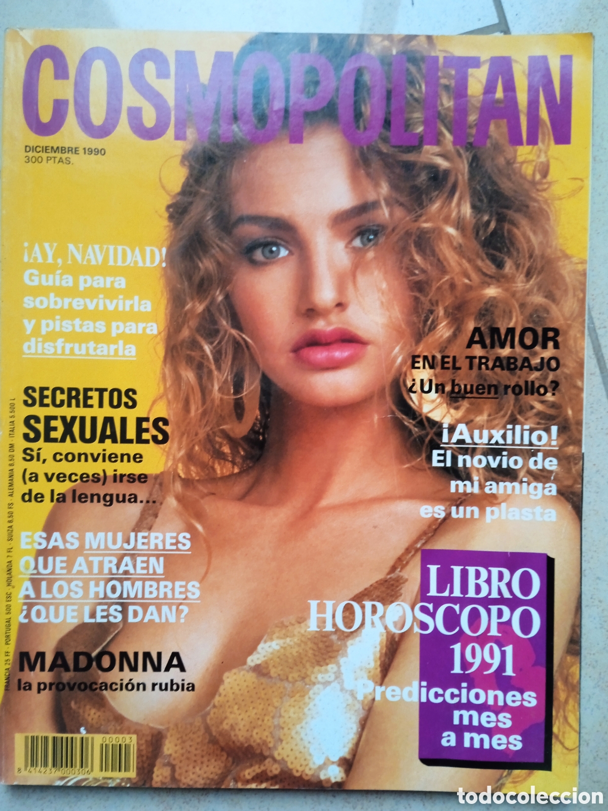 Coleccionismo de Revistas y Peri&oacute;dicos: Cosmopolitan diciembre 1990 portada Michaela Bercu - Madonna