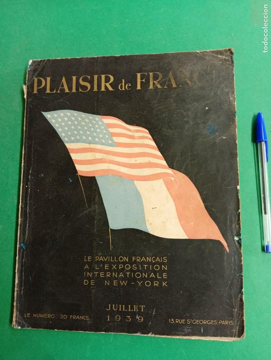 Coleccionismo de Revistas y Peri&oacute;dicos: Antigua revista Plaisir de France. Exposici&oacute;n Internacional New-York. Julio 1939.