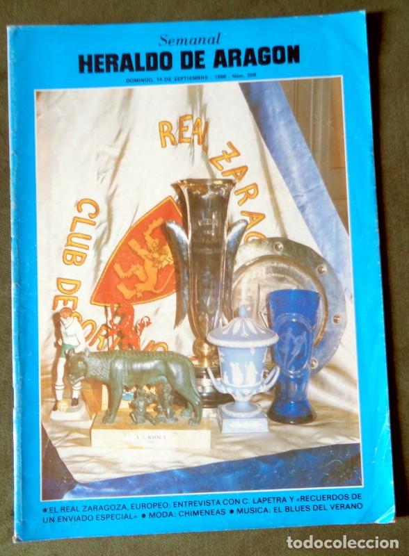 Coleccionismo de Revistas y Peri&oacute;dicos: SEMANAL HERALDO ARAG&Oacute;N N&ordm;209 Septiembre 1986 REAL ZARAGOZA COPAS EUROPA. LOQUILLO. JOAQUIN SABINA