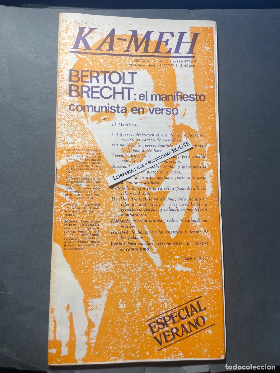 Coleccionismo de Revistas y Peri&oacute;dicos: ARTE / LITERATURA - REVISTA KA-MEH - COLECCION NUMEROS 1 - A&Ntilde;O I JULIO-AGOSTO 1977 N&ordm; 1-2- BERTOLT