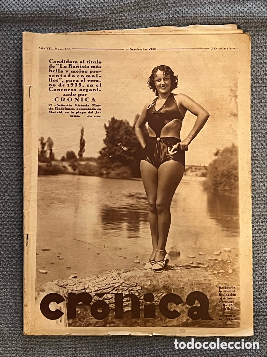 Coleccionismo de Revistas y Peri&oacute;dicos: CRONICA La vida &iacute;ntima de Marl&egrave;ne Dietrich. Anto&ntilde;ita Arques de Mis Catalu&ntilde;a a Mis Universo (a.1935)
