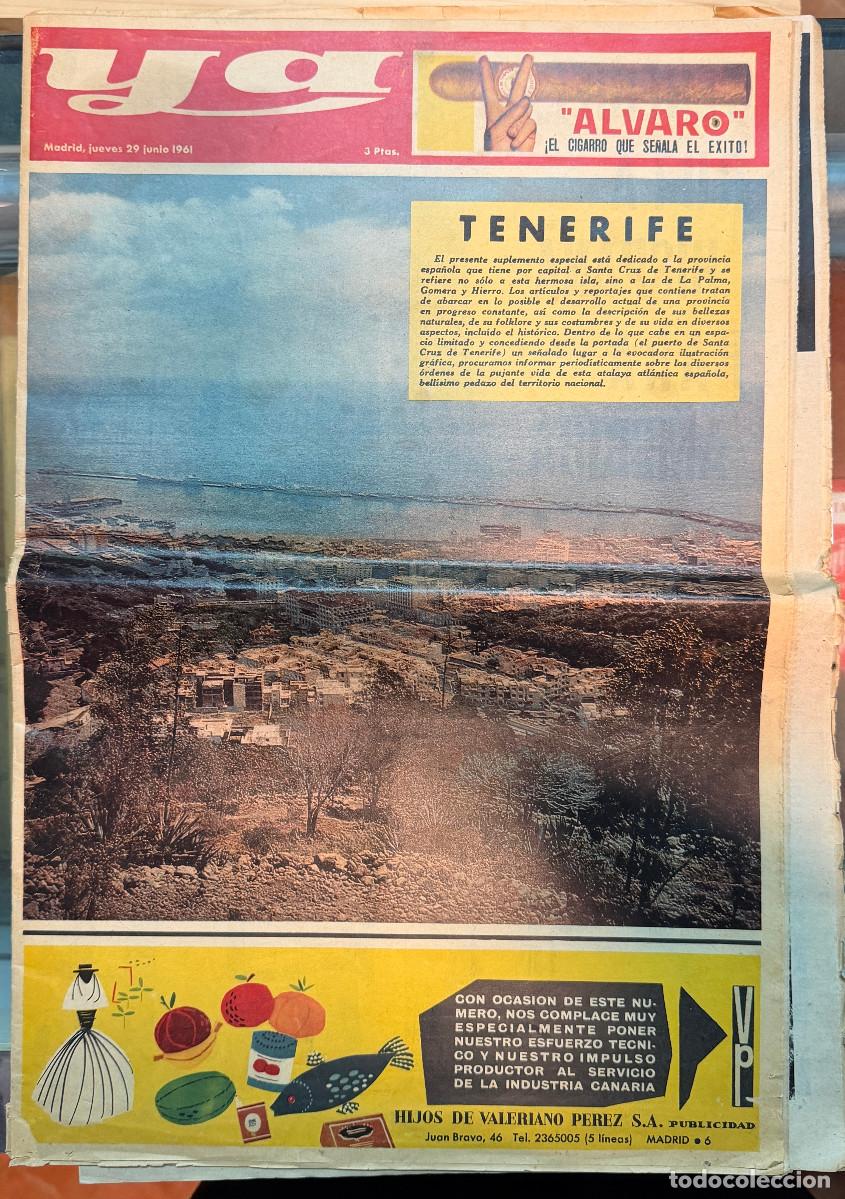 Coleccionismo de Revistas y Peri&oacute;dicos: PERIODICO YA - SUPLEMENTO DEDICADO A TENERIFE, LA PALMA, GOMERA Y HIERRO - 29 JUNIO 1961
