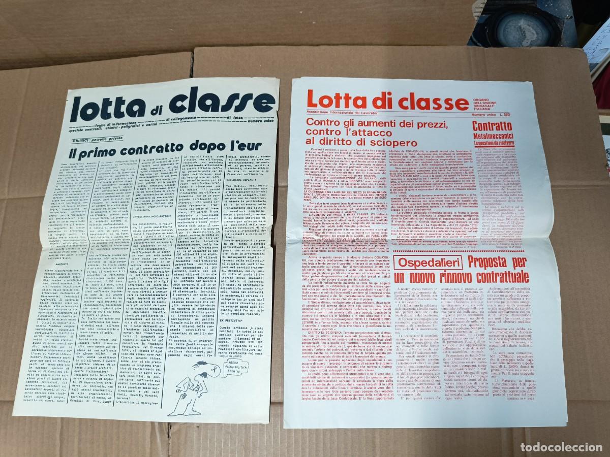 Coleccionismo de Revistas y Peri&oacute;dicos: LOTE DE 2 ANTIGUOS DIARIOS LOTTA DI CLASSE, UNIONE SINDACALE, COMUNISMO ANARQUISTA ITALIA -P18