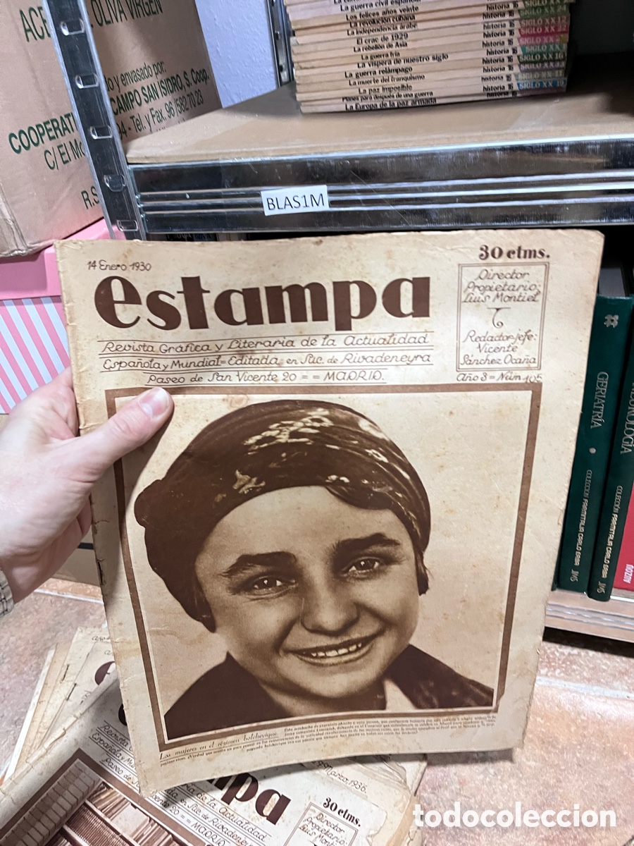 Coleccionismo de Revistas y Peri&oacute;dicos: Blas1M ANTIGUA REVISTA ESTAMPA NUM. 105 - 14 DE ENERO 1930, AVENTURAS DE PIPO Y PIPA (BARTOLOZZI)