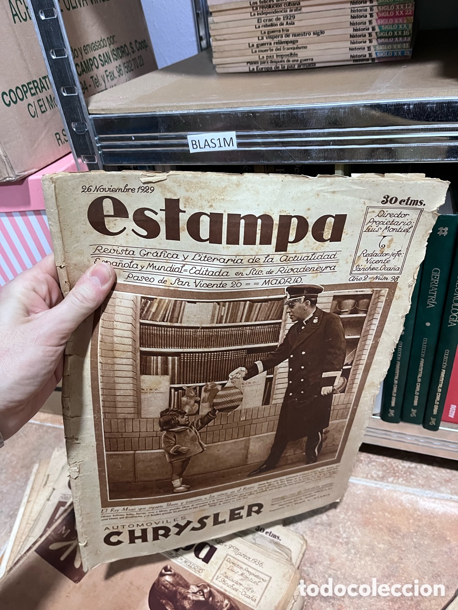 Colecionismo de Revistas e Jornais: Blas1M ESTAMPA. REVISTA GRAFICA Y LITERARIA DE LA ACTUALIDAD. 26 NOVIEMBRE 1929. A&Ntilde;O 2. N&Uacute;M. 98.