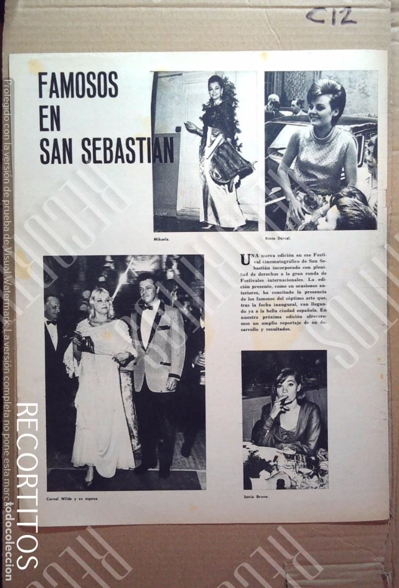 Coleccionismo de revistas y peri&oacute;dicos: SONIA BRUNO MISS ESPA&Ntilde;A CORNEL WILDE ROCIO DURCAL MIKAELA SAN SEBASTIAN LA REINA ISABEL II TORERO