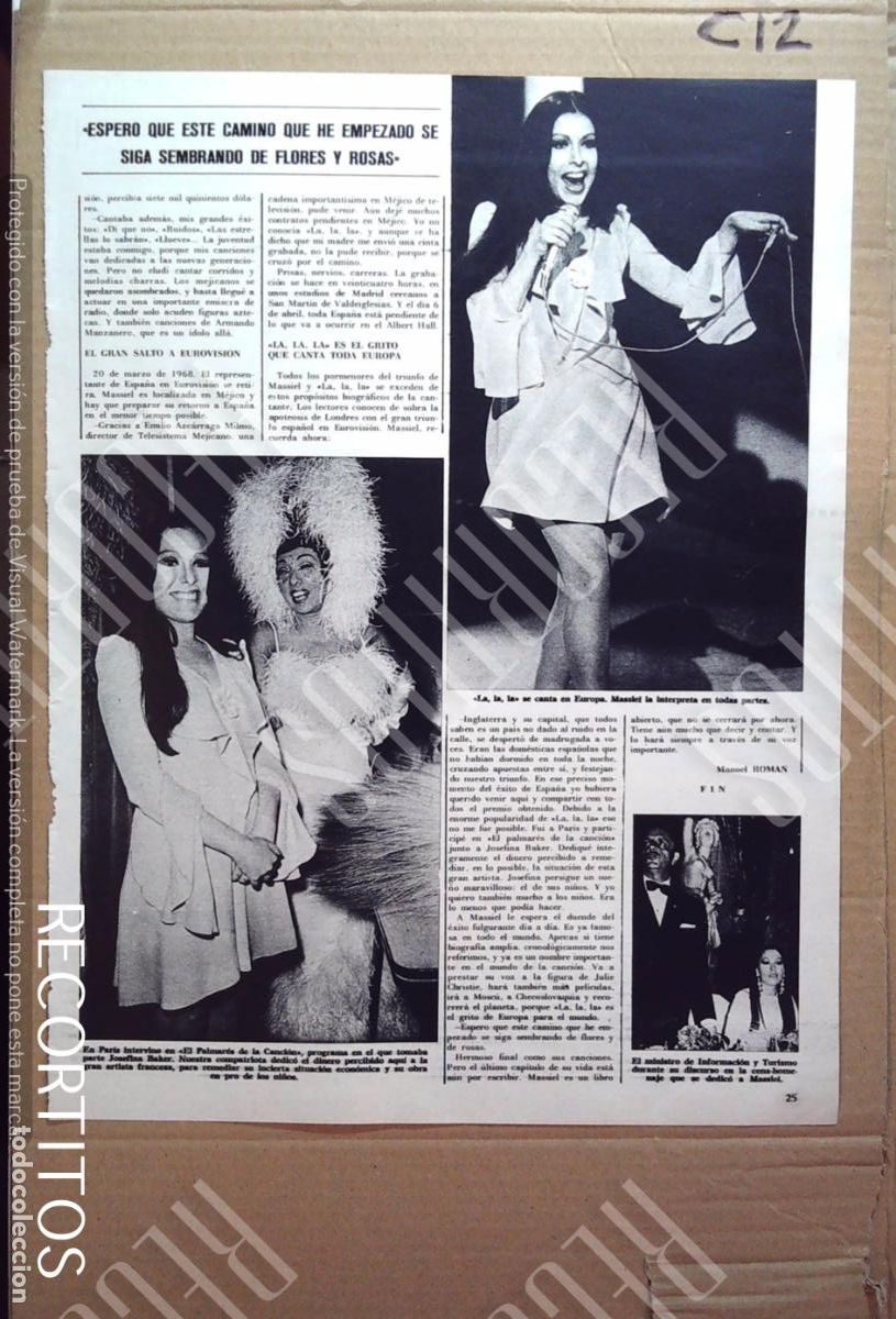 Coleccionismo de Revistas y Peri&oacute;dicos: MASSIEL CON JOSEPHINE BAKER MARLBORO ANUNCIO PUBLICIDAD