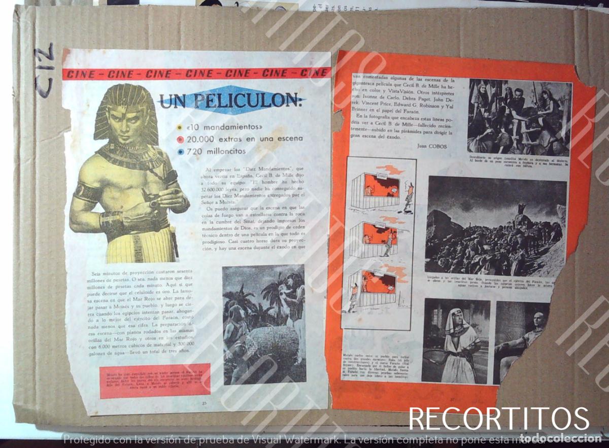 Coleccionismo de Revistas y Peri&oacute;dicos: los diez mandamientos charlton heston anne baxter yul brynner edward g robinson yvonne de carlo