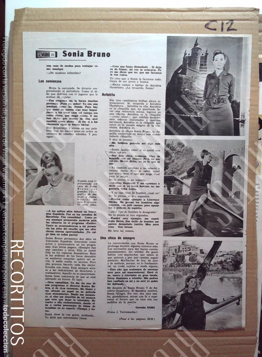 Coleccionismo de Revistas y Peri&oacute;dicos: SONIA BRUNO PIRRI miss espa&ntilde;a BABY SONIA