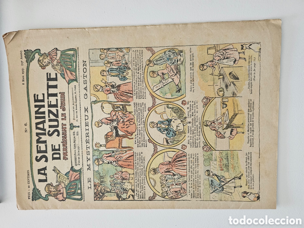 Coleccionismo de Revistas y Peri&oacute;dicos: Revista Antigua Francesa &rdquo;La Semaine de Suzette&rdquo; - Marzo 1917 - Con B&eacute;cassine