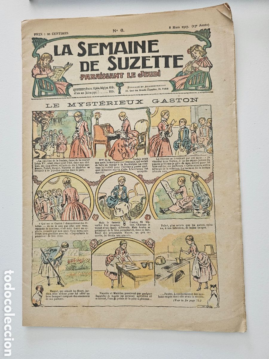Collezionismo di Riviste e Giornali: Revista Antigua Francesa &rdquo;La Semaine de Suzette&rdquo; - Marzo 1917 - Con B&eacute;cassine