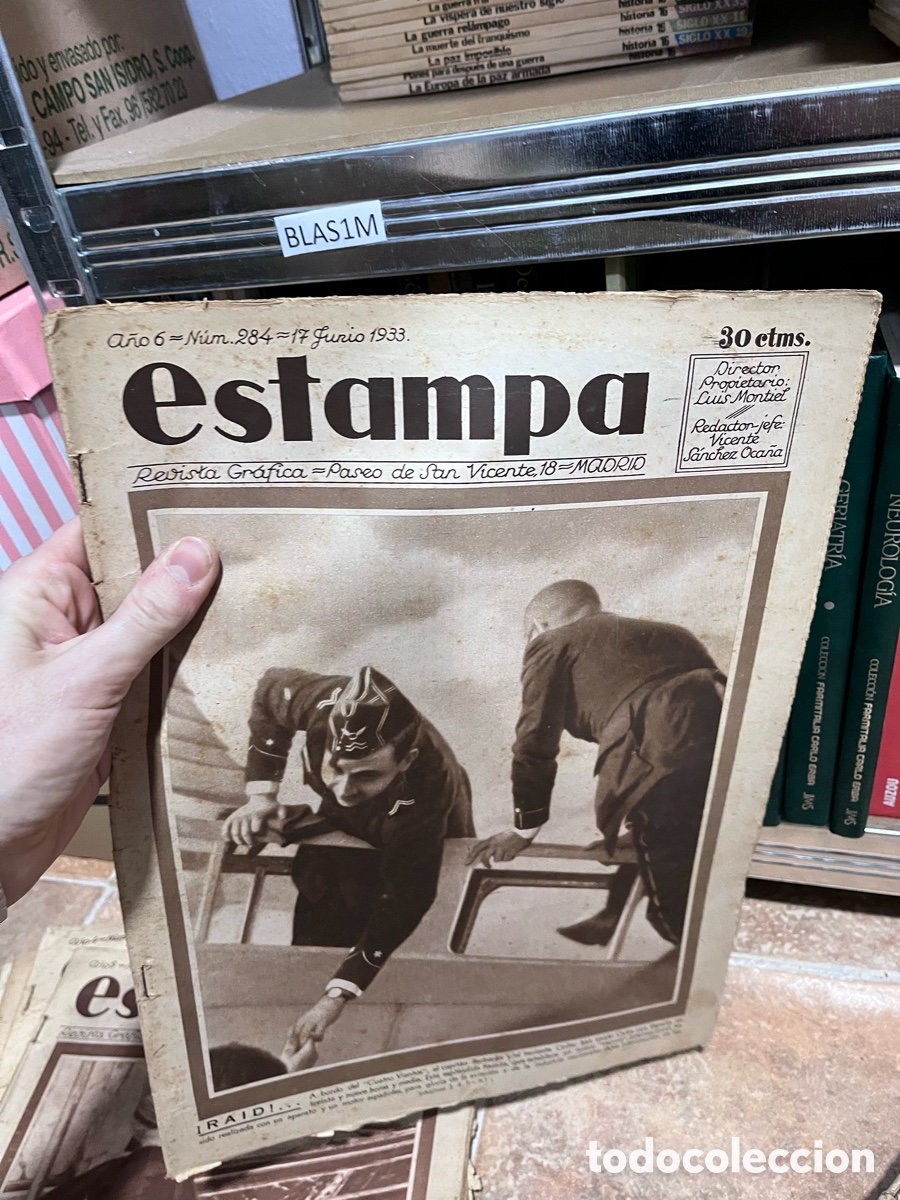 Coleccionismo de Revistas y Peri&oacute;dicos: Blas1M ESTAMPA REVISTA GR&Aacute;FICA N&ordm; 284 17 JUNIO 1933 AVI&Oacute;N CUATRO VIENTOS VUELO SEVILLA CUBA