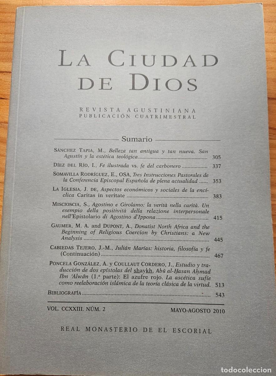Coleccionismo de Revistas y Peri&oacute;dicos: La Ciudad de Dios - Revista Agustiniana vol. CCXXIII/2 Mayo-Agosto 2010 - 223 num. 2 - a&ntilde;o 126