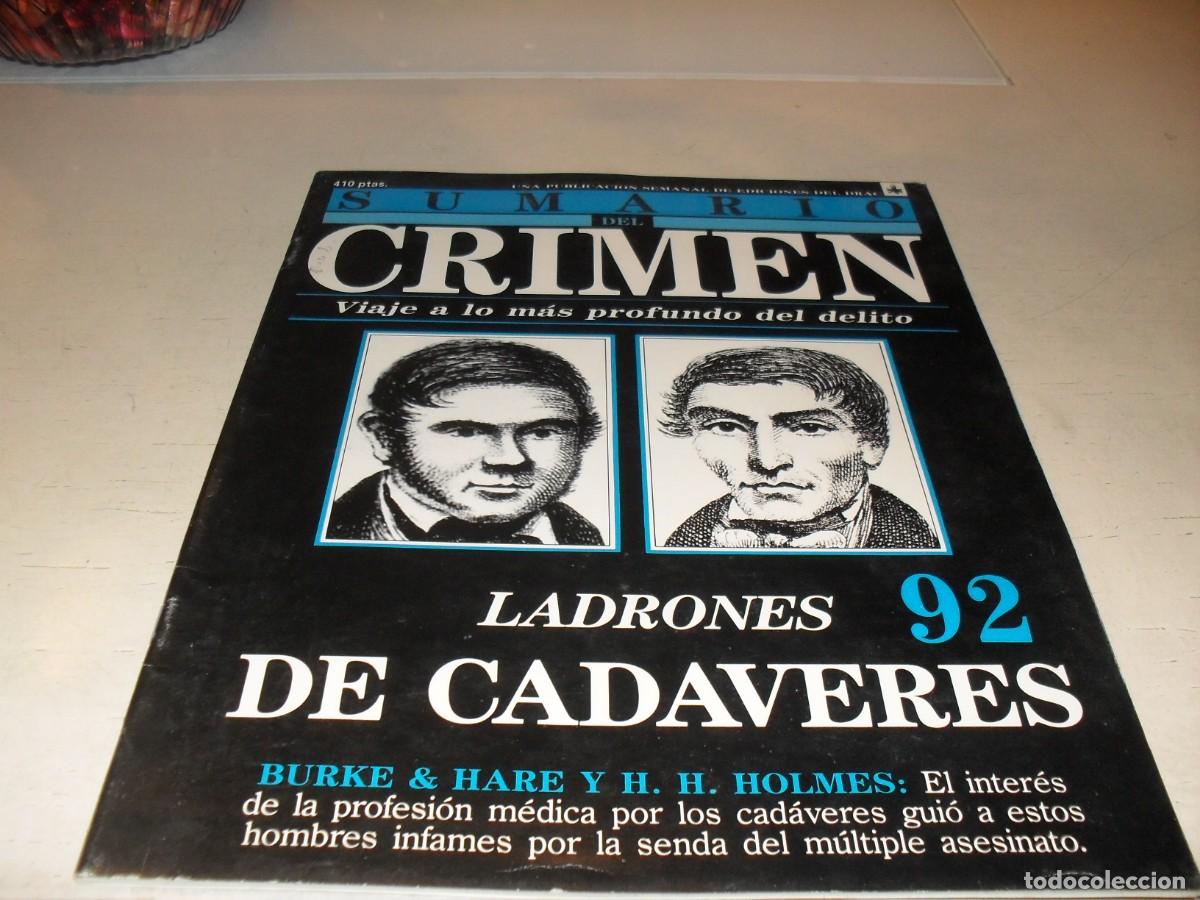 Colecionismo de Revistas e Jornais: SUMARIO DEL CRIMEN N&ordm; 92,BURKE Y HARE,LADRONES DE CADAVERES,DE 100.JESUS DOMINGO EDITOR,1991
