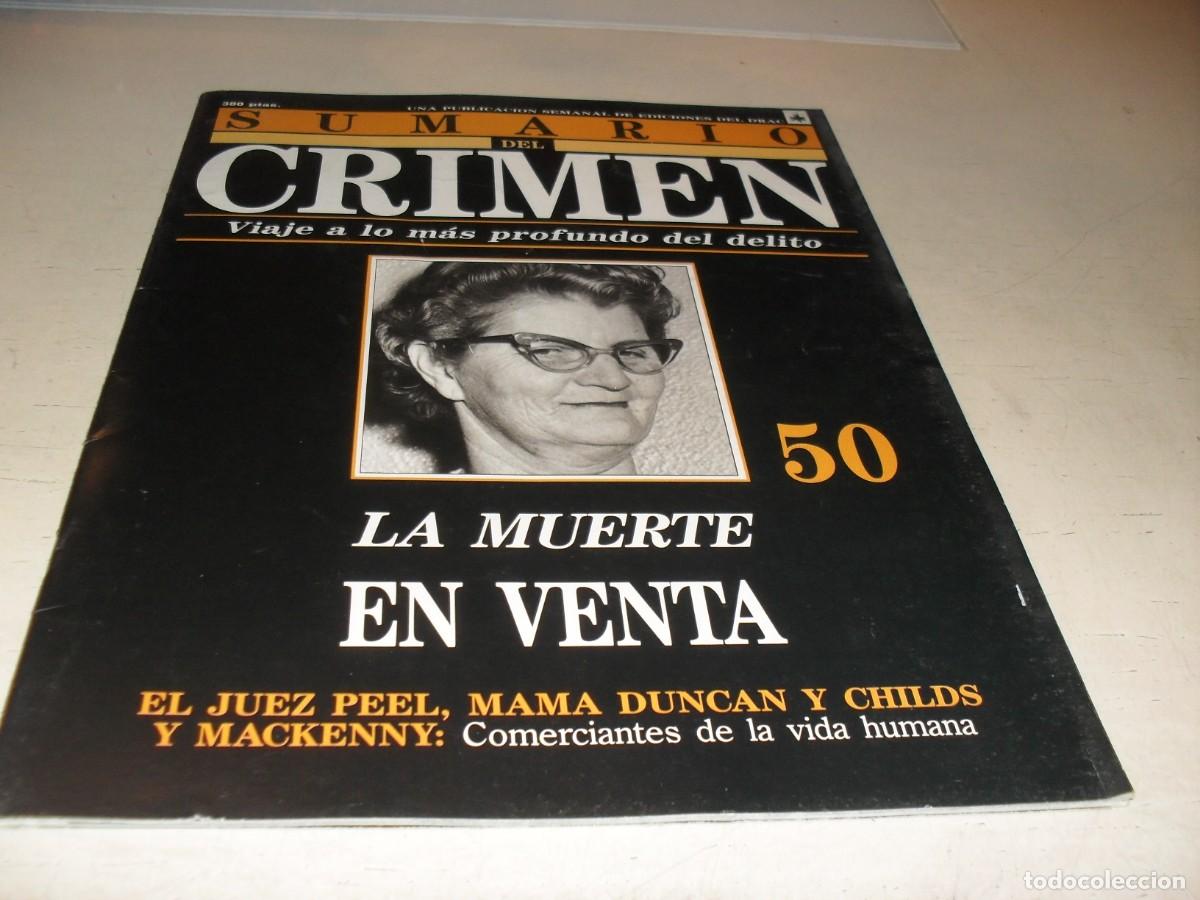 Colecionismo de Revistas e Jornais: SUMARIO DEL CRIMEN N&ordm; 50,LA MUERTE EN VENTA,JUEZ PEEL Y MAMA DUNCAN,DE 100.JESUS DOMINGO EDITOR,1991