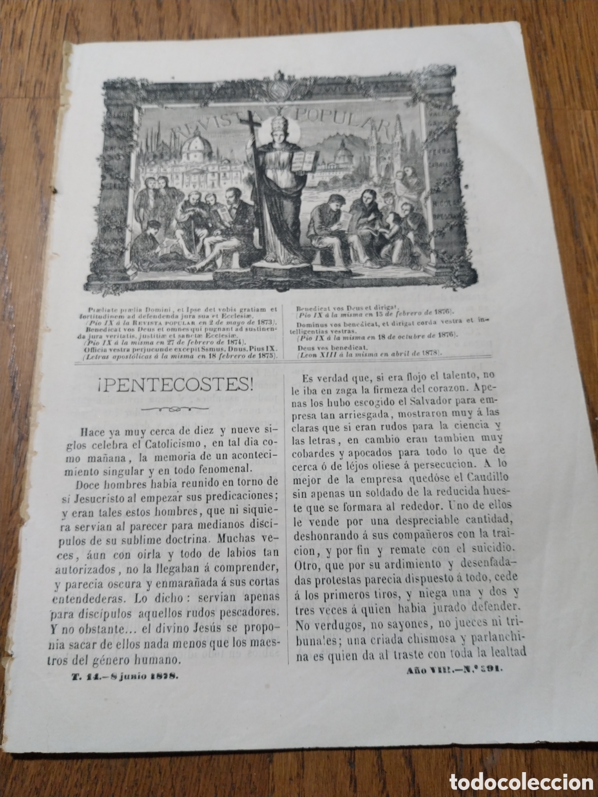 Coleccionismo de Revistas y Peri&oacute;dicos: REVISTA 1878 RETRATO DE VOLTAIRE.