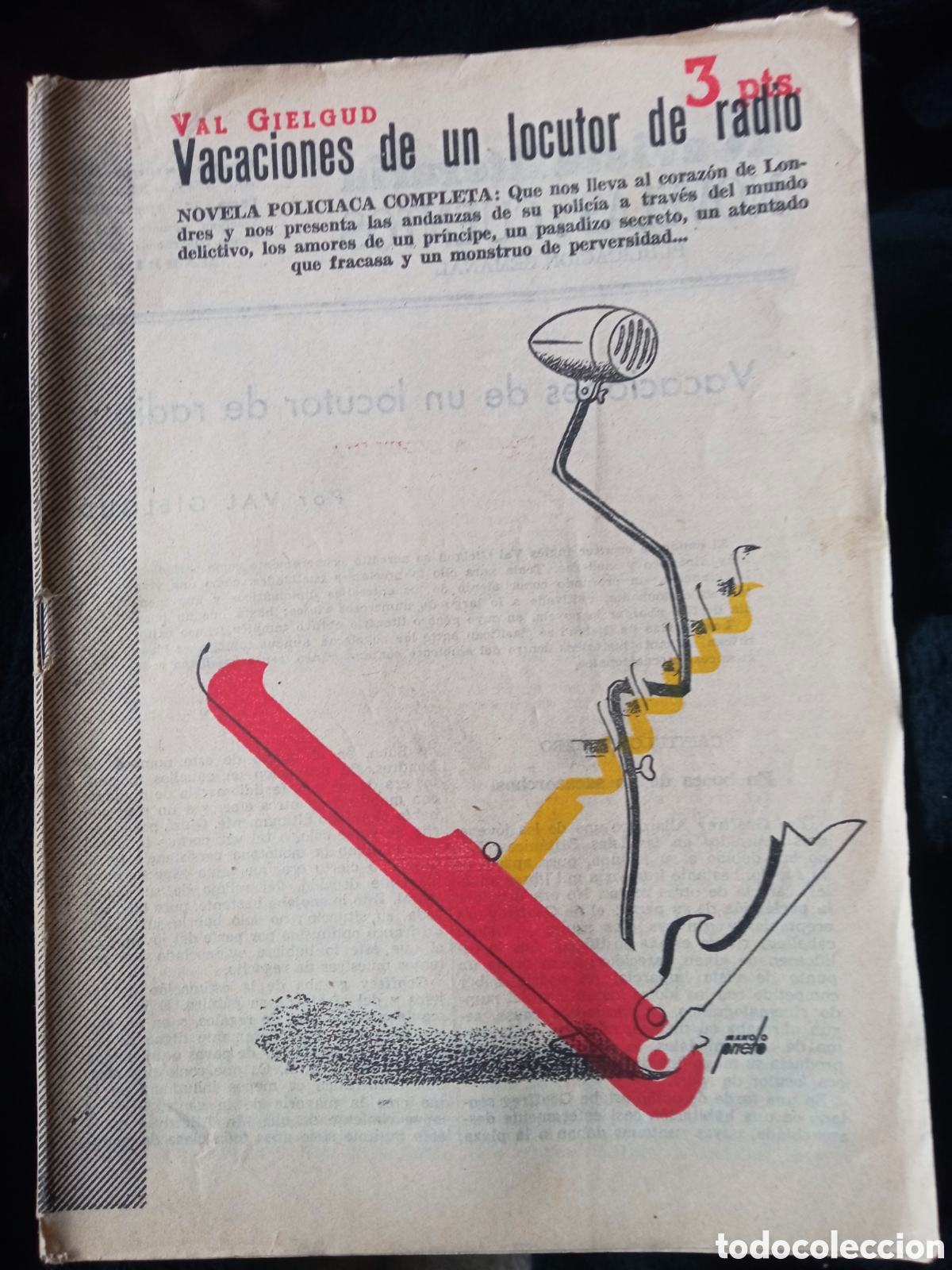 Coleccionismo de Revistas y Peri&oacute;dicos: Vacaciones de un locutor de radio, Novela Completa, Colecci&oacute;n Revista Literaria de 1952