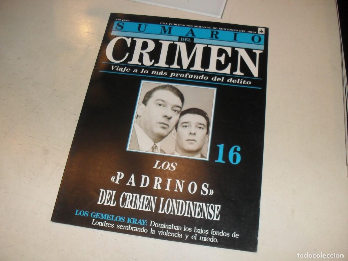 Collectionnisme de Revues et Journaux: SUMARIO DEL CRIMEN N&ordm; 16,LOS GEMELOS KRAY,DE 100.JESUS DOMINGO EDITOR,1991