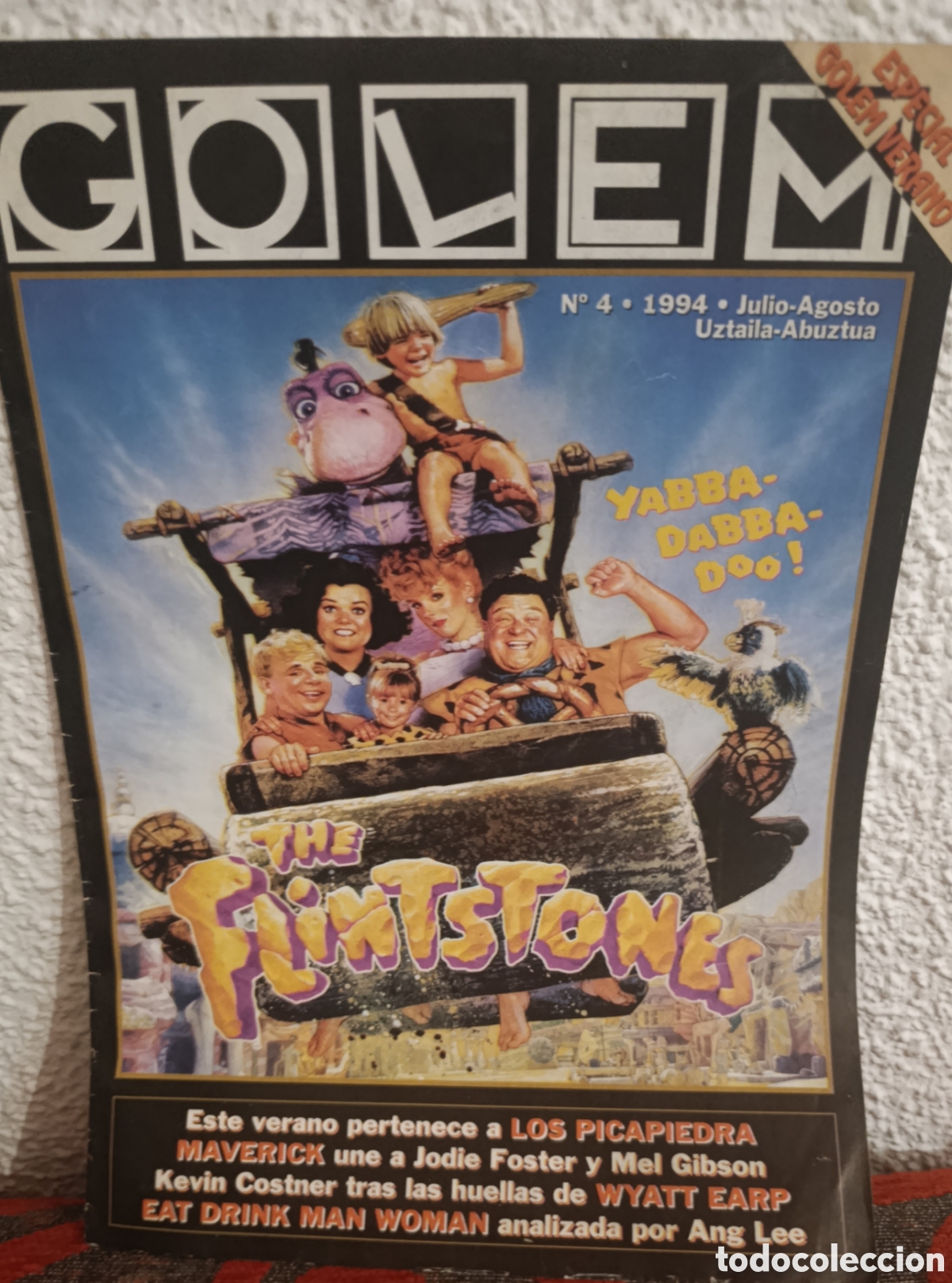 Coleccionismo de Revistas y Peri&oacute;dicos: Revista de cine &rdquo;Golem&rdquo; - N&ordm; 4 (Julio-Agosto 1994) Especial Los Picapiedra