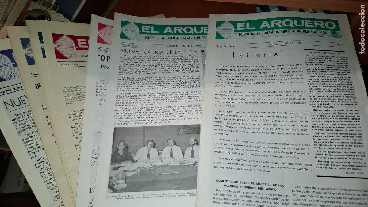 Coleccionismo de Revistas y Peri&oacute;dicos: El Arquero. Boletin de la F. E. De tiro con arco. 1978. 13 numeros.