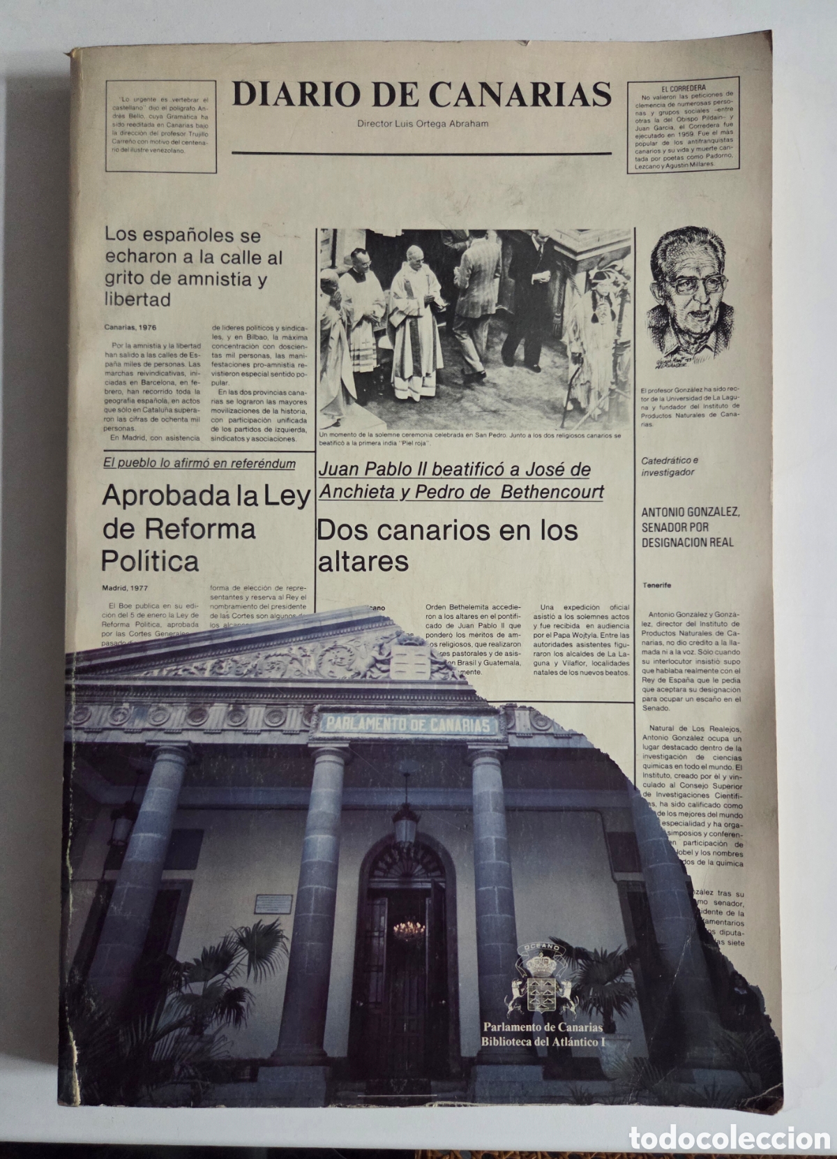 Collection Magazines and Newspapers: DIARIO DE CANARIAS. Parlamento de Canarias.