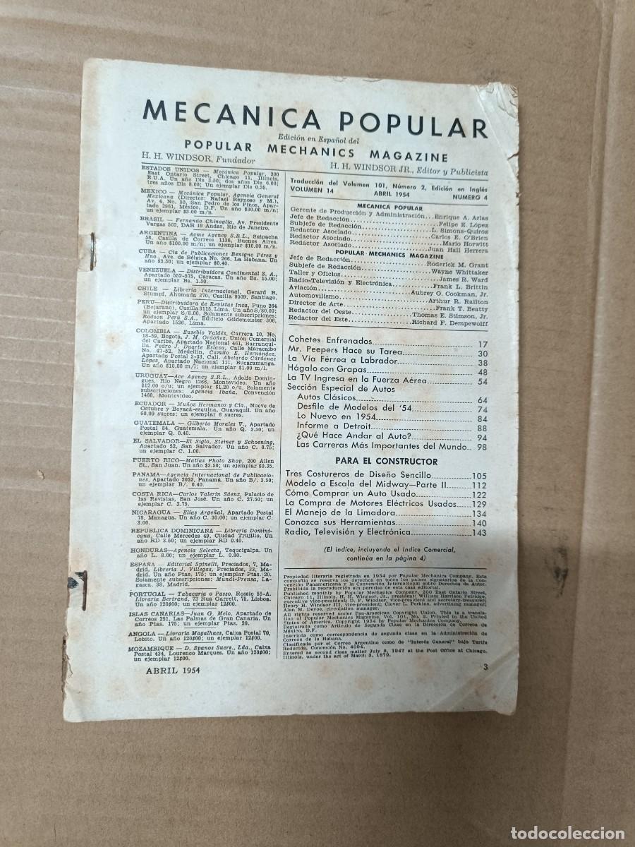 Coleccionismo de Revistas y Peri&oacute;dicos: ANTIGUA REVISTA MECANICA POPULAR, VOL. 14 NO. 4, 1954, COCHES, AUTOMOVILISMO - P12
