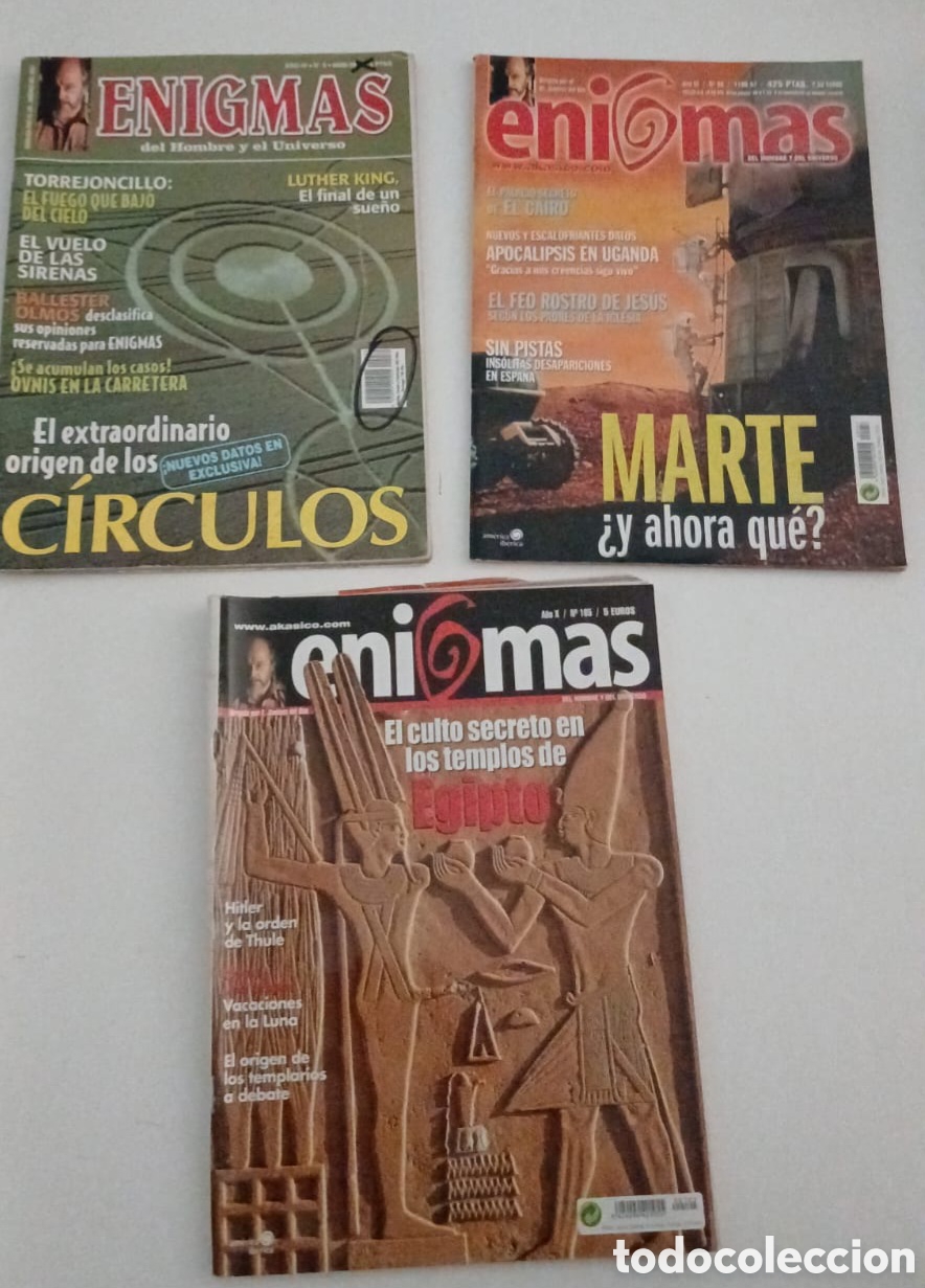 Collectionnisme de Revues et Journaux: LOTE REVISTA ENIGMAS n&uacute;mero 5,a&ntilde;o IV ,n&uacute;mero 8, a&ntilde;o VI y Egipto n&uacute;mero 105, a&ntilde;o X